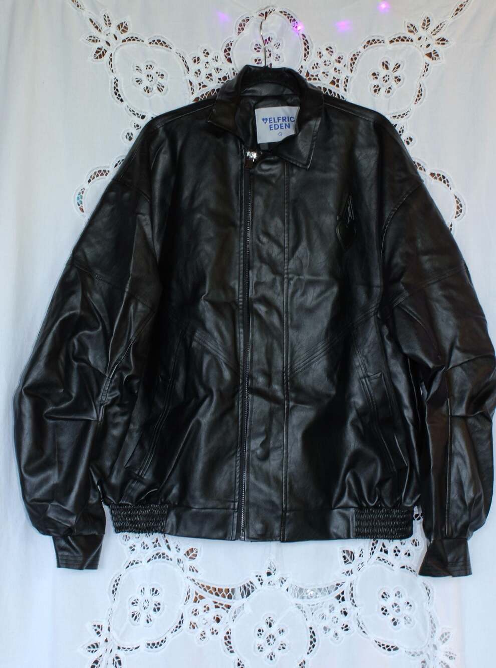 Faux Leather Bomber Jacket